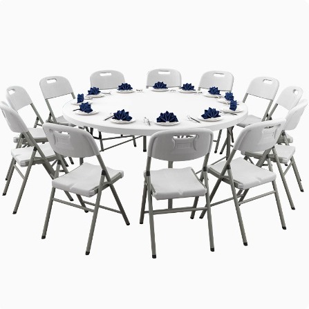 1.8 Round folding table dining - Outdoor Furniture Types บทวิจารณ์และราคา
