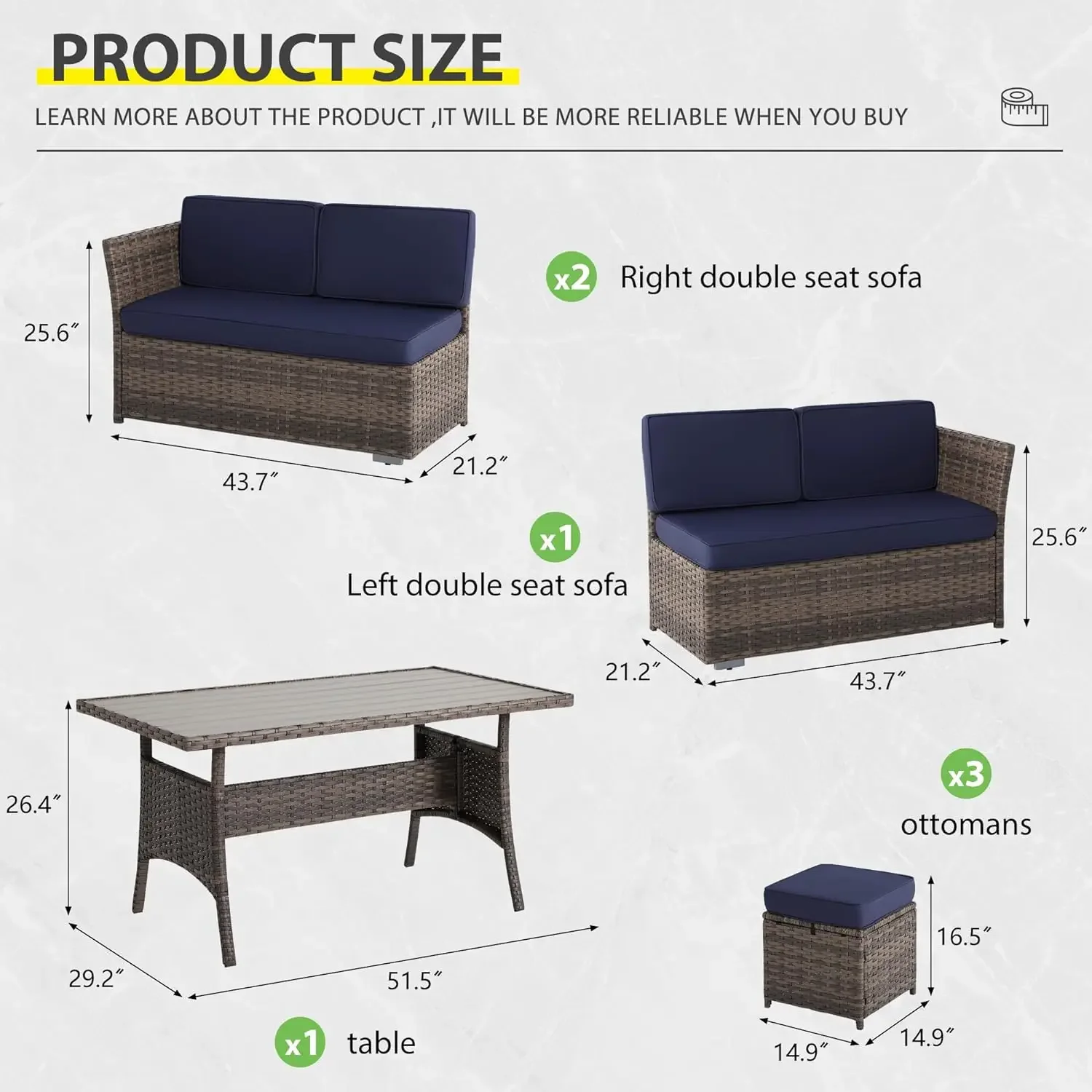 # Hot Patio Furniture Set, 7 P - Outdoor Furniture Loveseat บทวิจารณ์และราคา