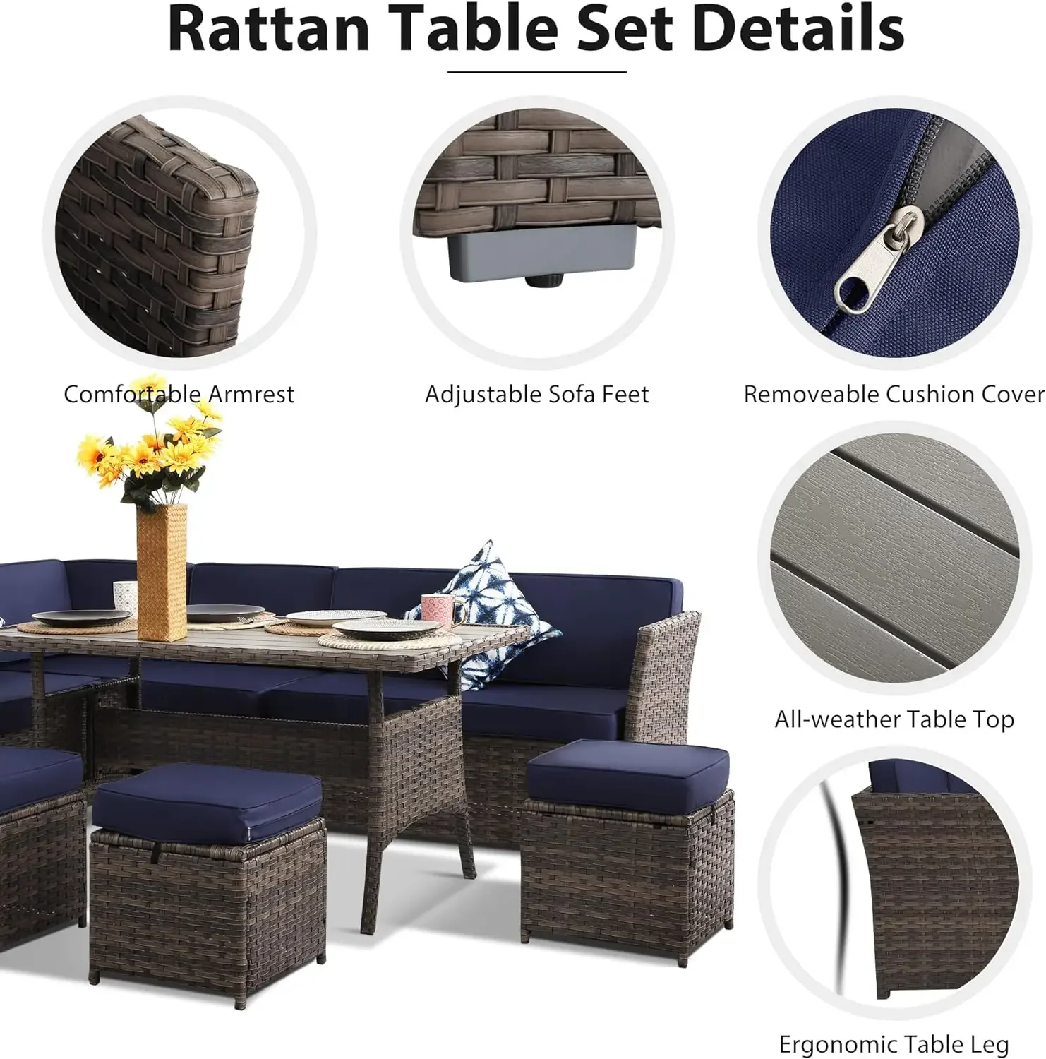 # Hot Patio Furniture Set, 7 P - Outdoor Furniture Loveseat บทวิจารณ์และราคา