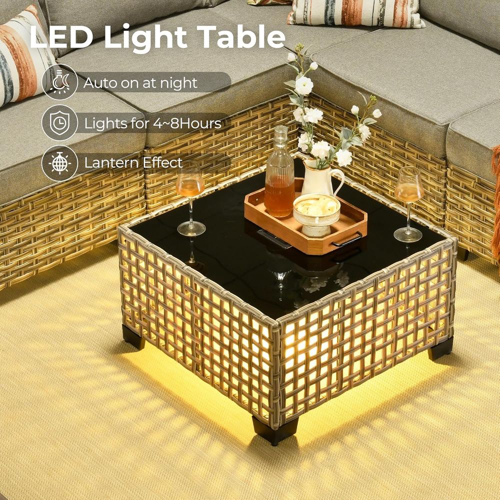 L-Shaped Outdoor Sectional Pat - Outdoor Furniture Fire Pit บทวิจารณ์และราคา