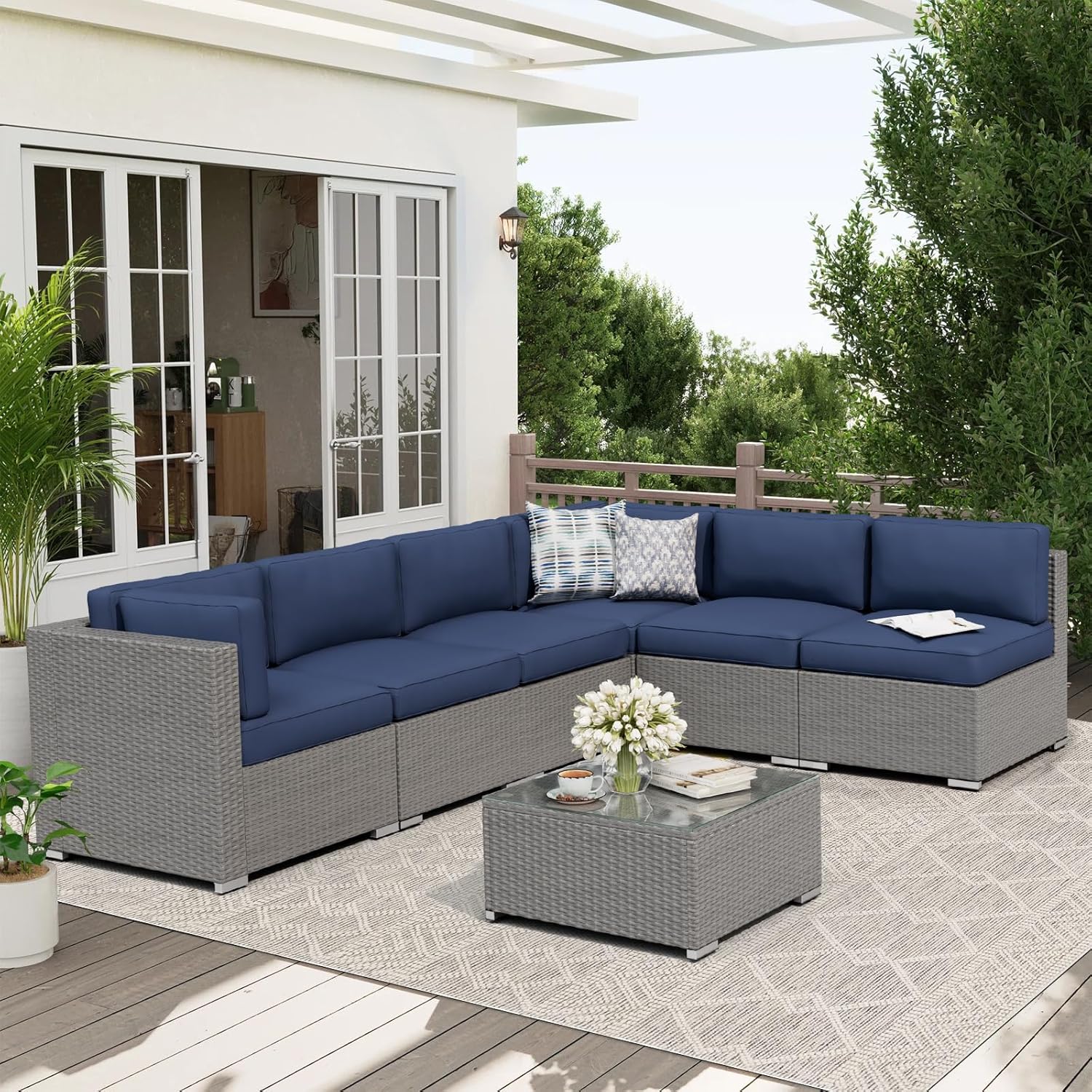 7-Piece Outdoor Patio Furnitur - Outdoor Furniture Rattan บทวิจารณ์และราคา