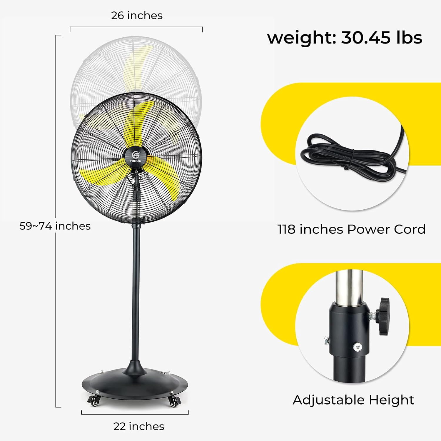 24'' Outdoor Oscillating Pedes - Outdoor Furniture Metal บทวิจารณ์และราคา