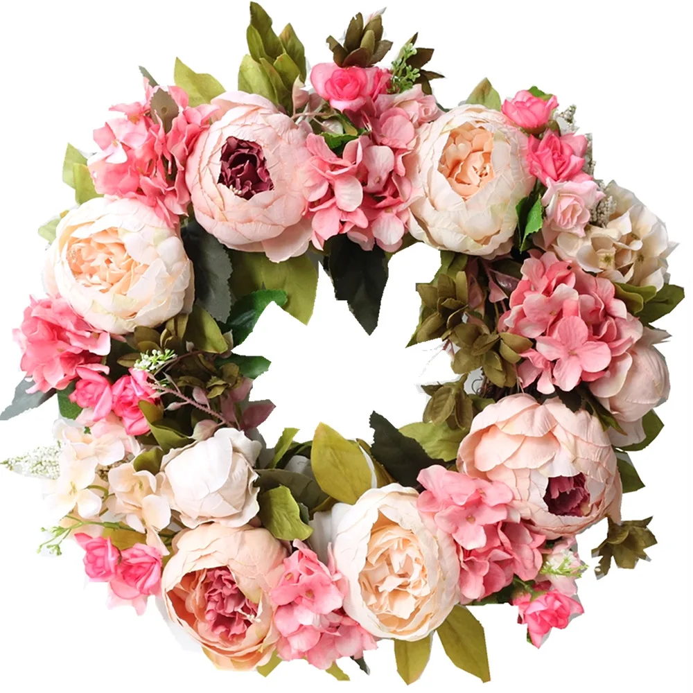Artificial Peony Wreath Garlan - Outdoor Furniture Sale บทวิจารณ์และราคา