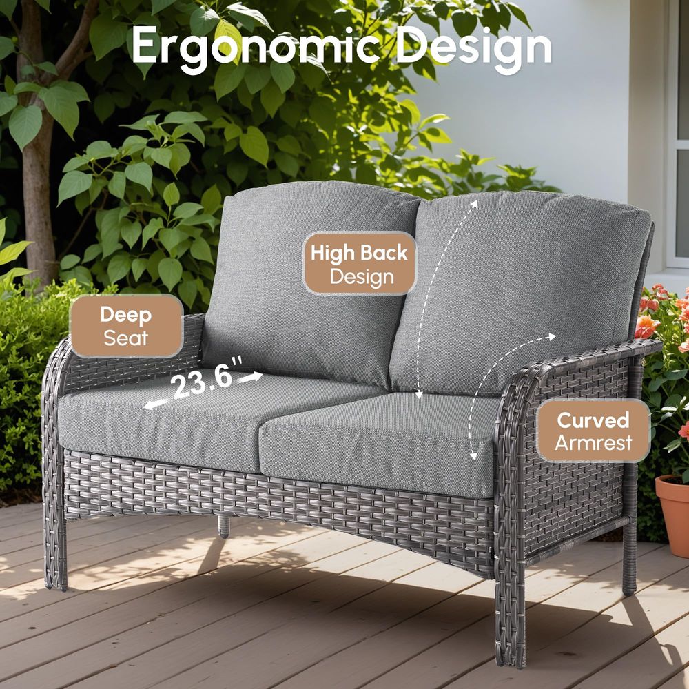 Pieces Wicker Patio Furniture  - Outdoor Furniture Loveseat บทวิจารณ์และราคา