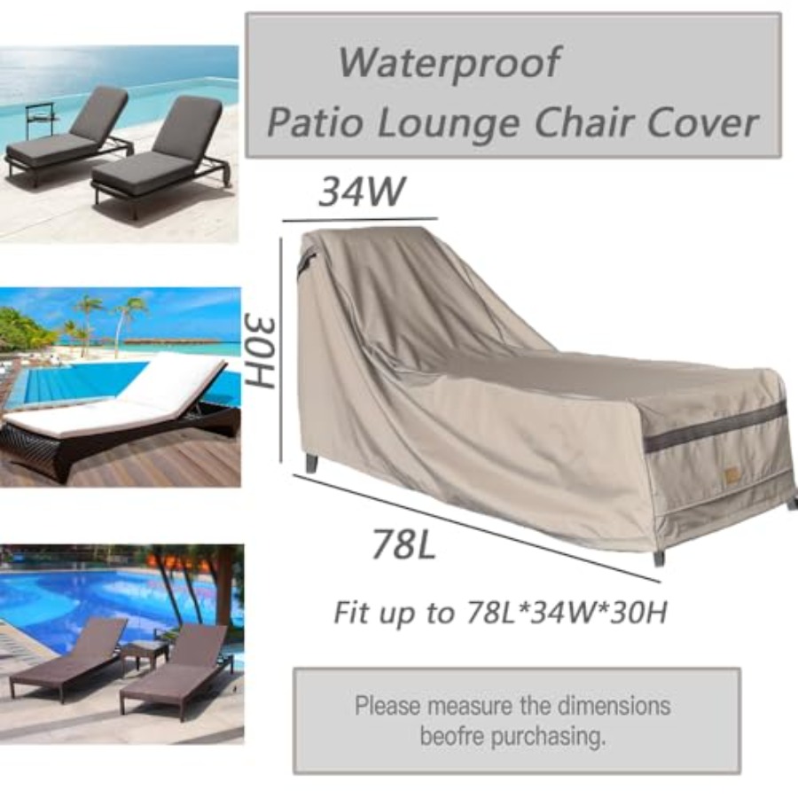 Patio Chaise Lounge Cover Wate - Outdoor Furniture Patio บทวิจารณ์และราคา