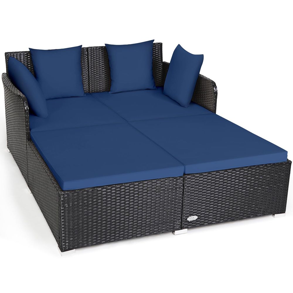 Outdoor Patio Rattan Daybed, S - Outdoor Furniture Patio บทวิจารณ์และราคา
