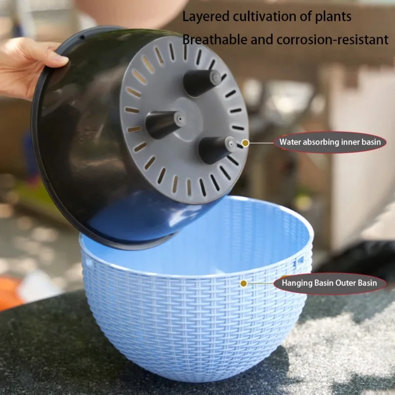Round Hanging Basket Resin Pla - Outdoor Furniture Balcony บทวิจารณ์และราคา