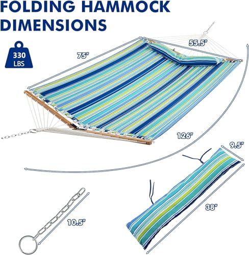 10.5 Feet Double Hammock With  - Outdoor Furniture Quick Dry บทวิจารณ์และราคา
