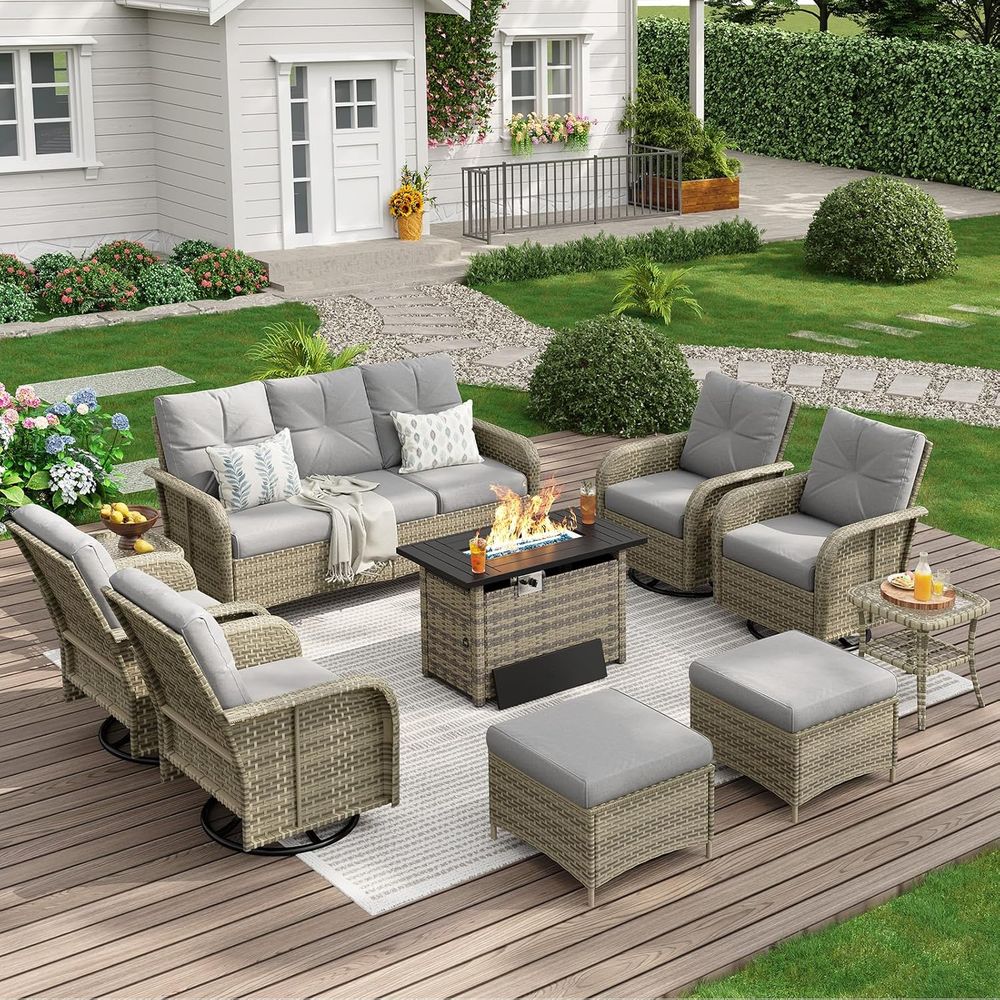 12-Piece Outdoor Patio Furnitu - Outdoor Furniture Fire Pit บทวิจารณ์และราคา
