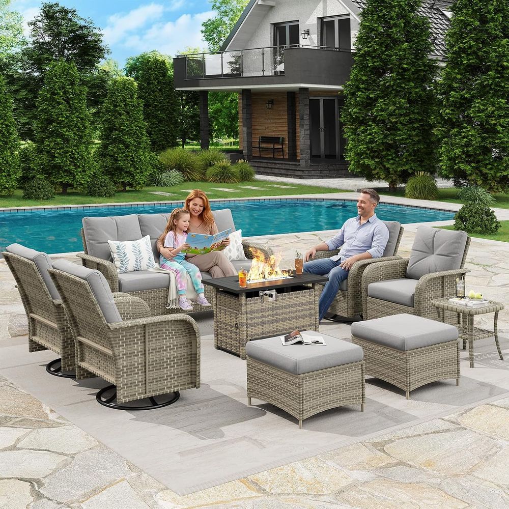 12-Piece Outdoor Patio Furnitu - Outdoor Furniture Fire Pit บทวิจารณ์และราคา