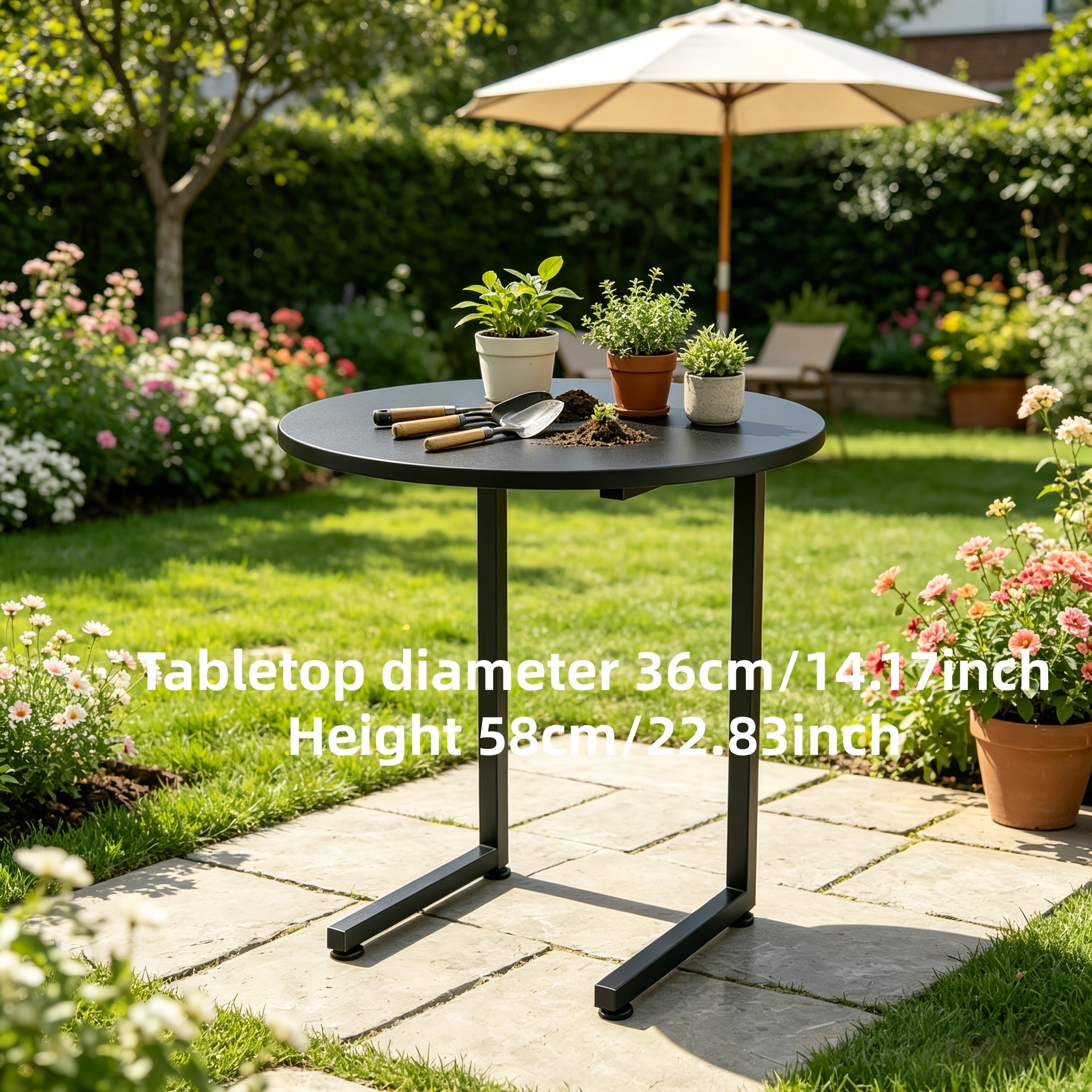 Outdoor Round Side Table with  - Outdoor Furniture Year Round บทวิจารณ์และราคา
