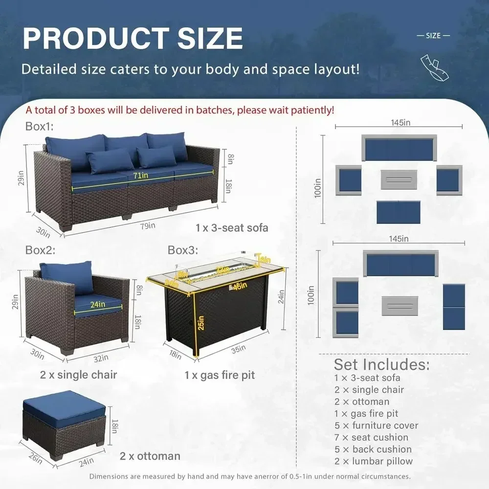 6-Piece Outdoor Patio Furnitur - Outdoor Furniture Fire Pit บทวิจารณ์และราคา