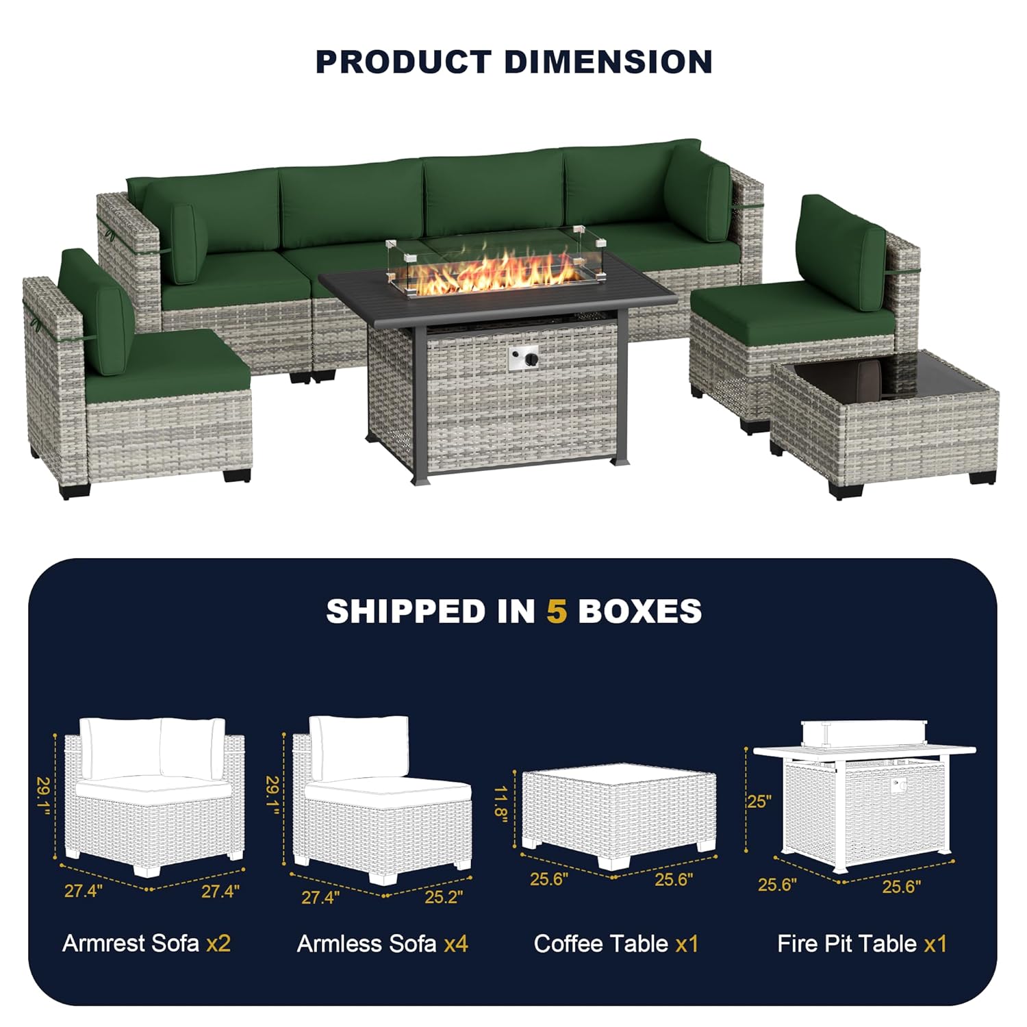 8-Piece Outdoor Patio Furnitur - Outdoor Furniture Fire Pit บทวิจารณ์และราคา