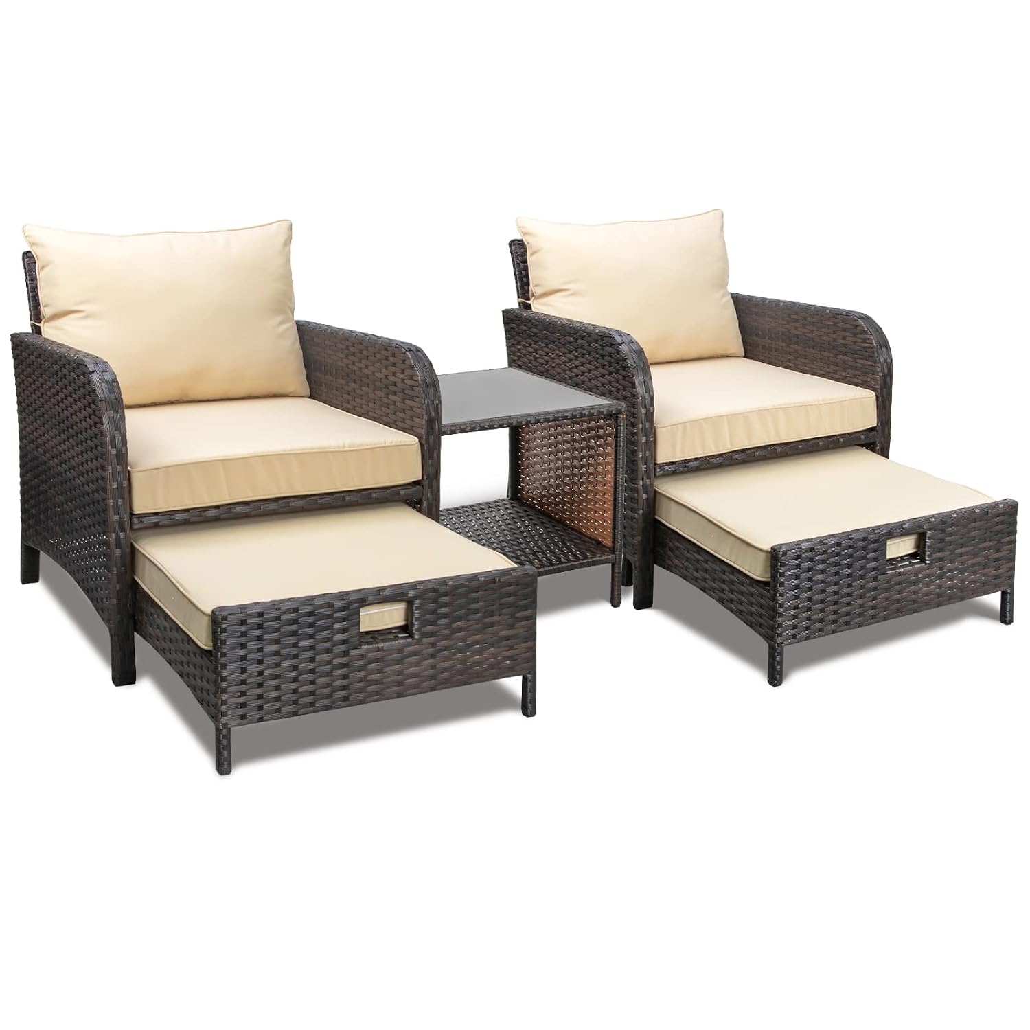 5 Piece PE Wicker Rattan Balco - Outdoor Furniture Rattan บทวิจารณ์และราคา