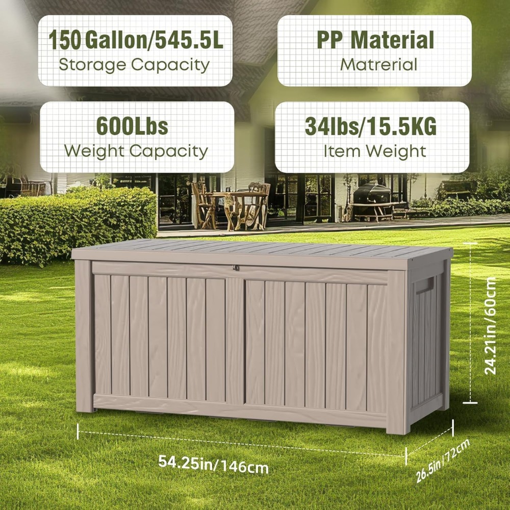 150 Gallon Lockable Outdoor St - Outdoor Furniture Patio บทวิจารณ์และราคา