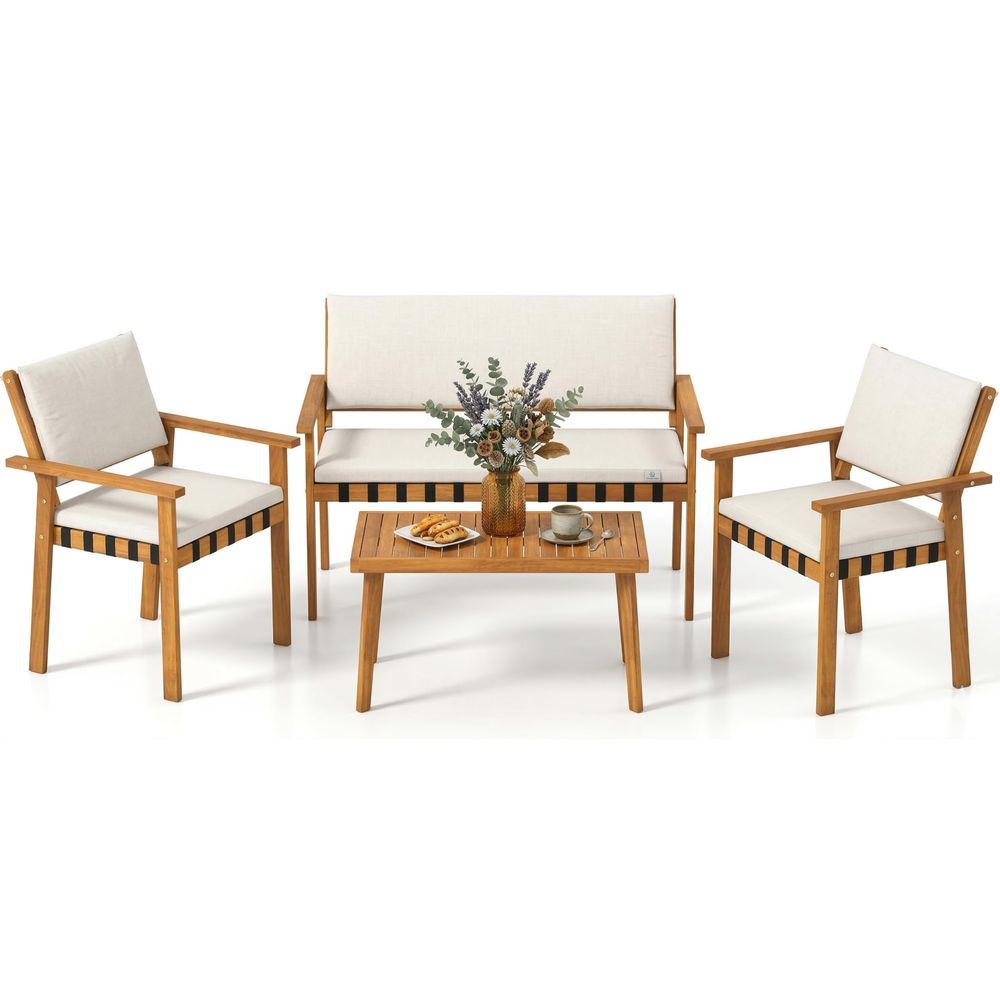 Acacia Wood Patio Furniture Se - Outdoor Furniture Loveseat บทวิจารณ์และราคา