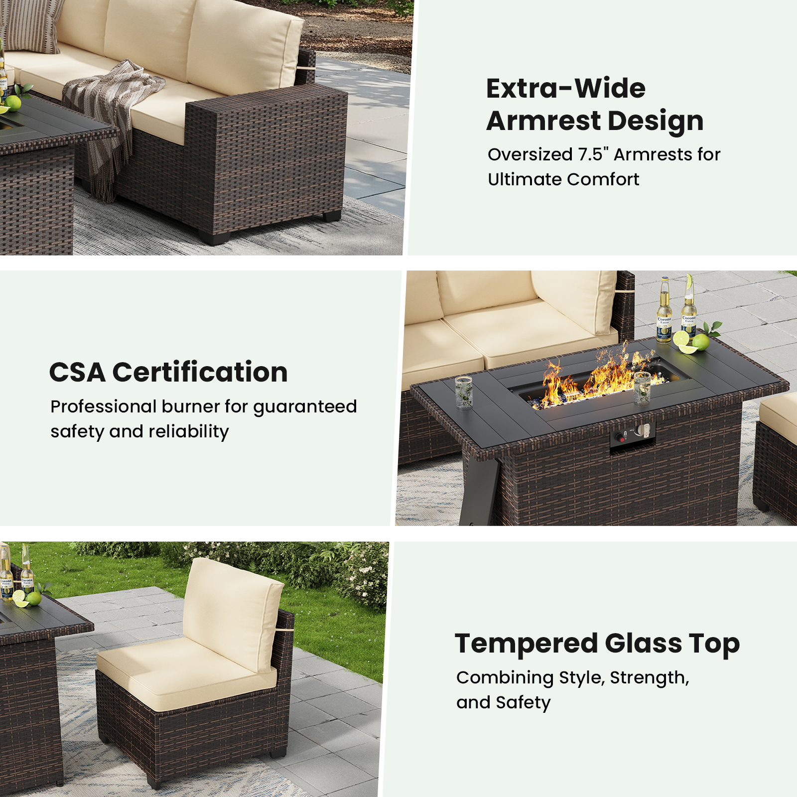 7 Piece Patio Furniture Set wi - Outdoor Furniture Fire Pit บทวิจารณ์และราคา