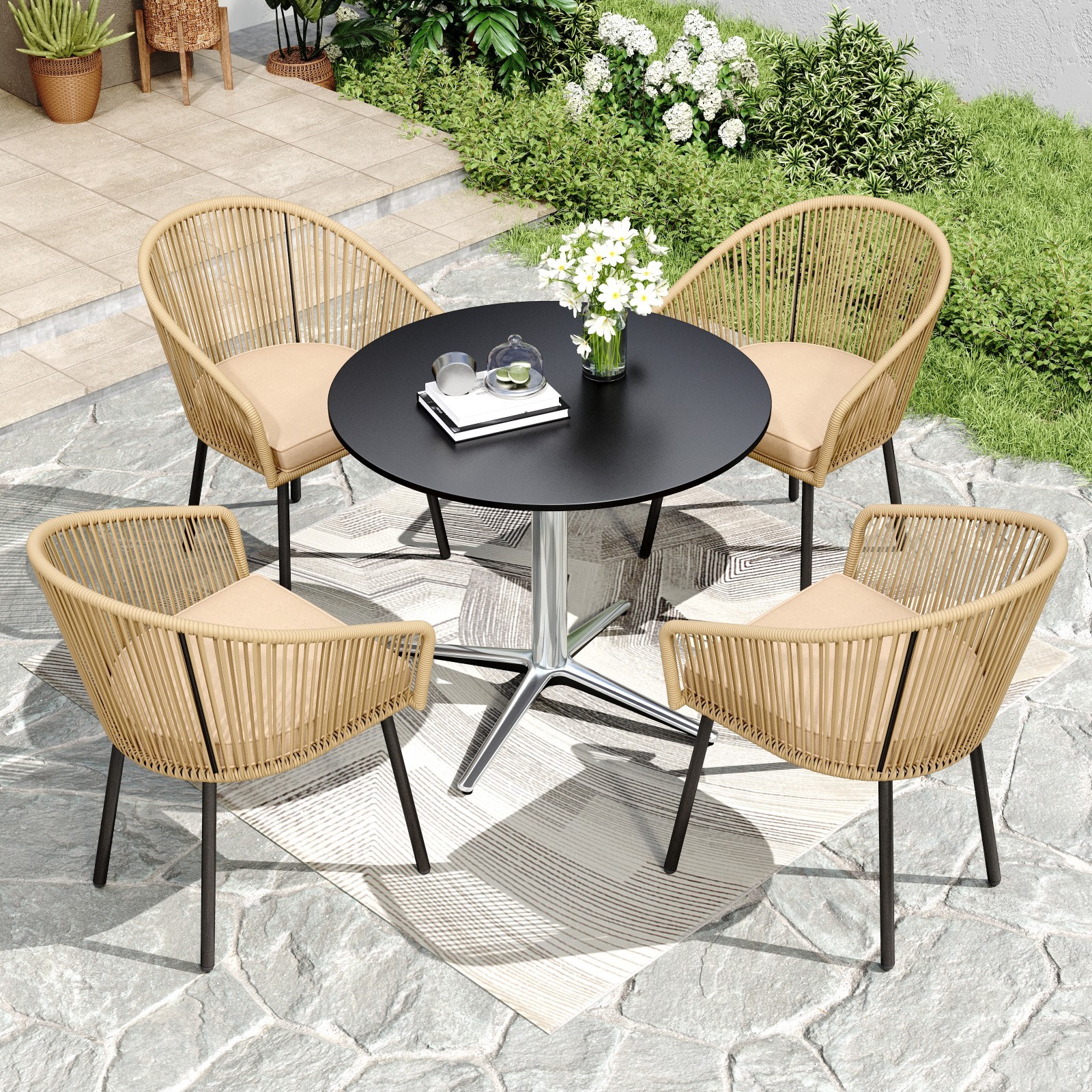 Outdoor Dining Set Patio Ratta - Outdoor Furniture Year Round บทวิจารณ์และราคา