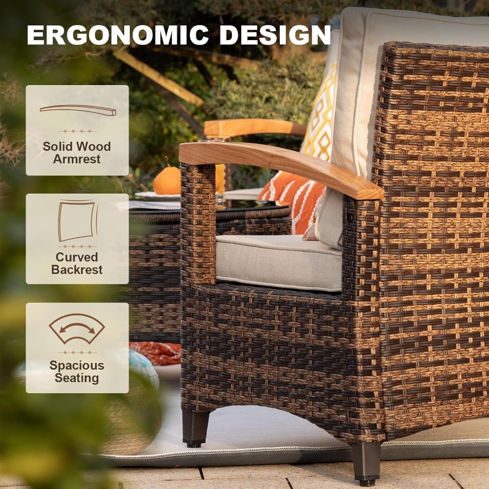 9 Piece Outdoor Patio Furnitur - Outdoor Furniture Rattan บทวิจารณ์และราคา