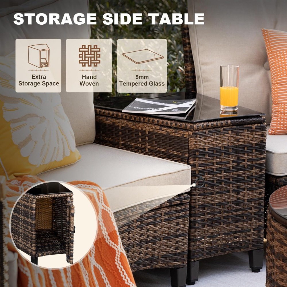 9 Piece Outdoor Patio Furnitur - Outdoor Furniture Rattan บทวิจารณ์และราคา