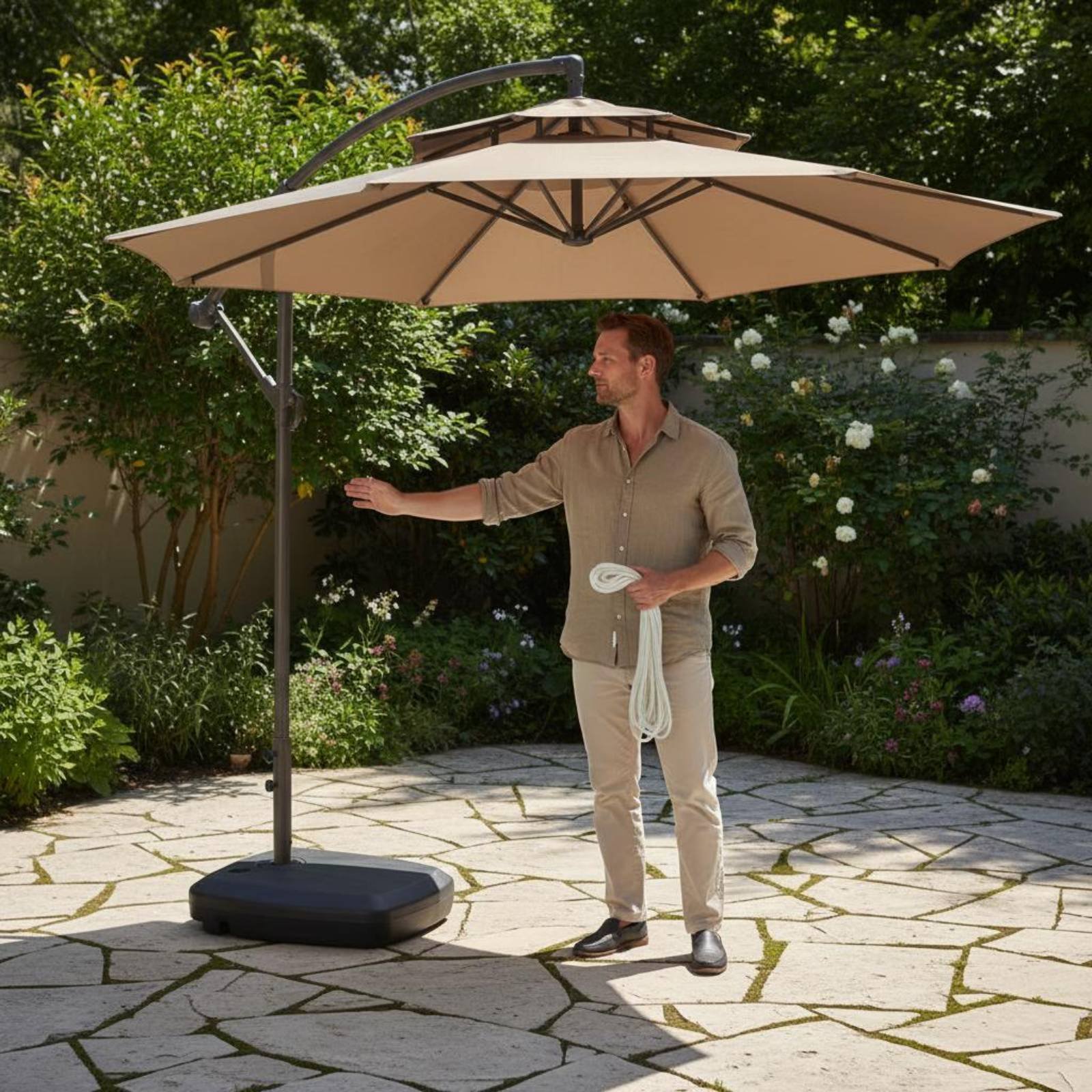 Roman Umbrella Pull Rope Wear- - Outdoor Furniture Patio บทวิจารณ์และราคา